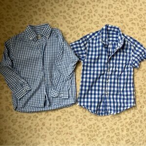 Blue Gingham Button Down Shirts (j crew and pennymeade, size 4)